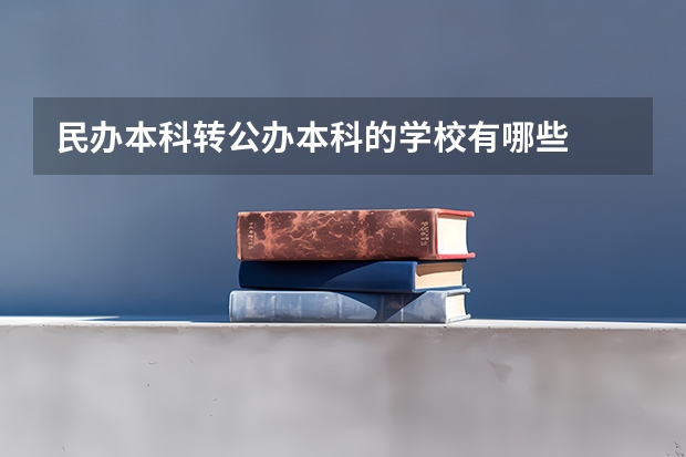 民办本科转公办本科的学校有哪些