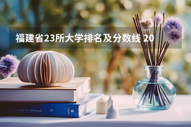 福建省23所大学排名及分数线 2023福建省本一科线