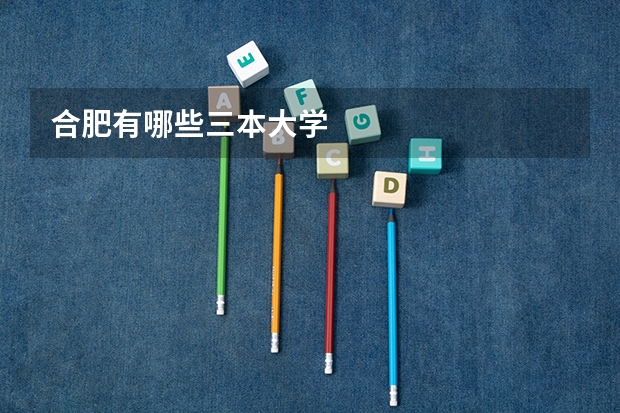 合肥有哪些三本大学