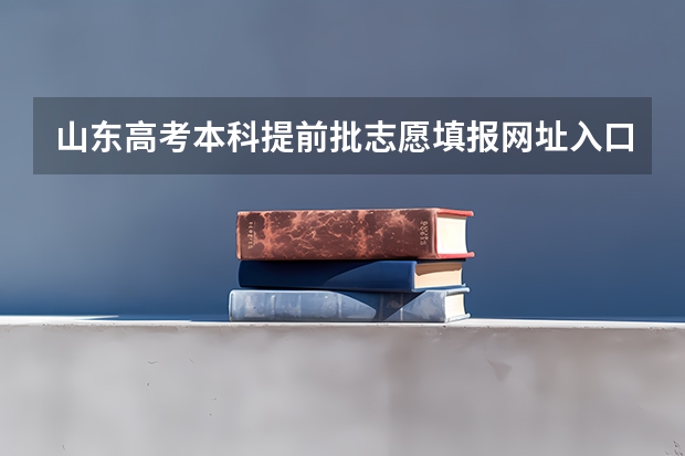 山东高考本科提前批志愿填报网址入口怎么进,如何填报