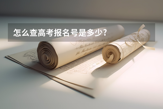 怎么查高考报名号是多少?